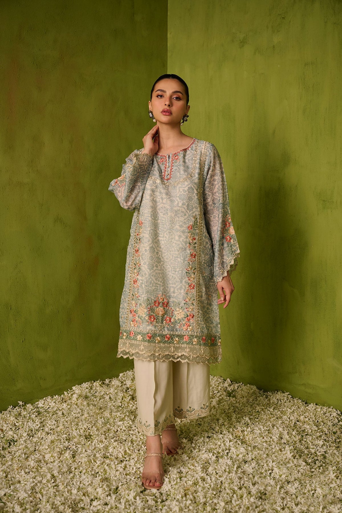 Dhanak | Festive Signature Pret | SS24DA-2470 GREEN by Dhanak - Designer Dress - Type: Formal - Available at Libayah - 100% Original