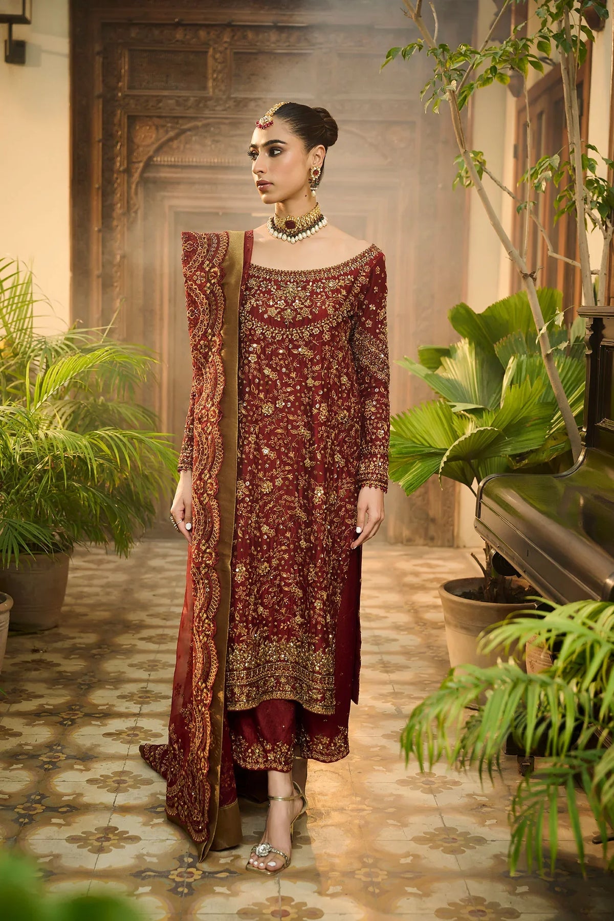 Dhanak | Bridal Couture | HF-3009 RED by Dhanak - Designer Dress - Type: Ladies Clothes - Available at Libayah - 100% Original