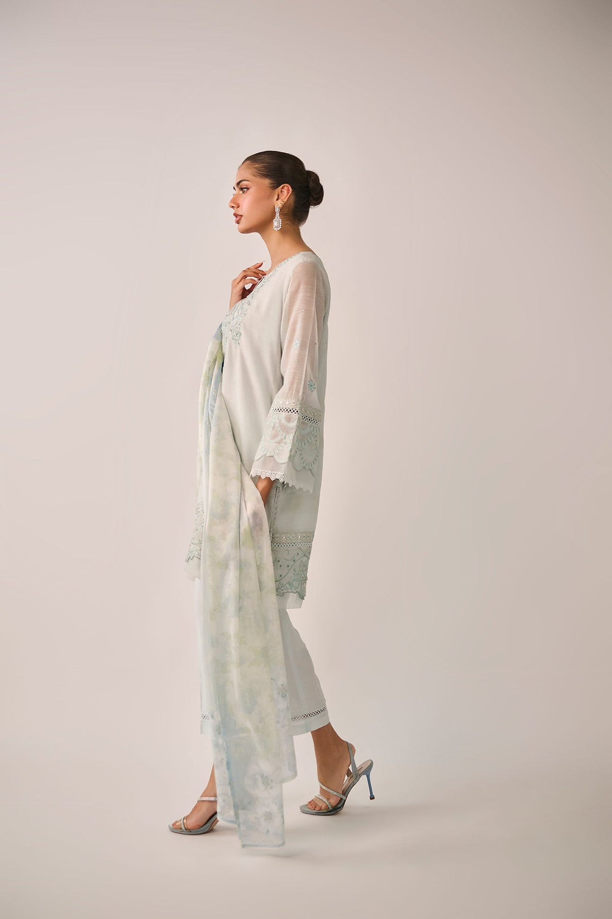 Dhanak | Festive Signature Pret | SS24DA-2481 SKY BLUE by Dhanak - Designer Dress - Type: Formal - Available at Libayah - 100% Original