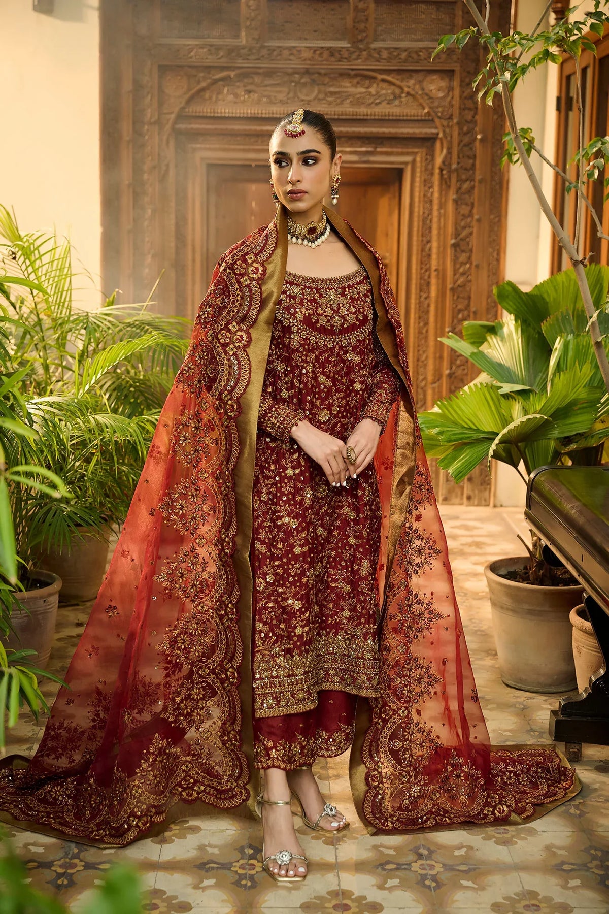 Dhanak | Bridal Couture | HF-3009 RED by Dhanak - Designer Dress - Type: Ladies Clothes - Available at Libayah - 100% Original
