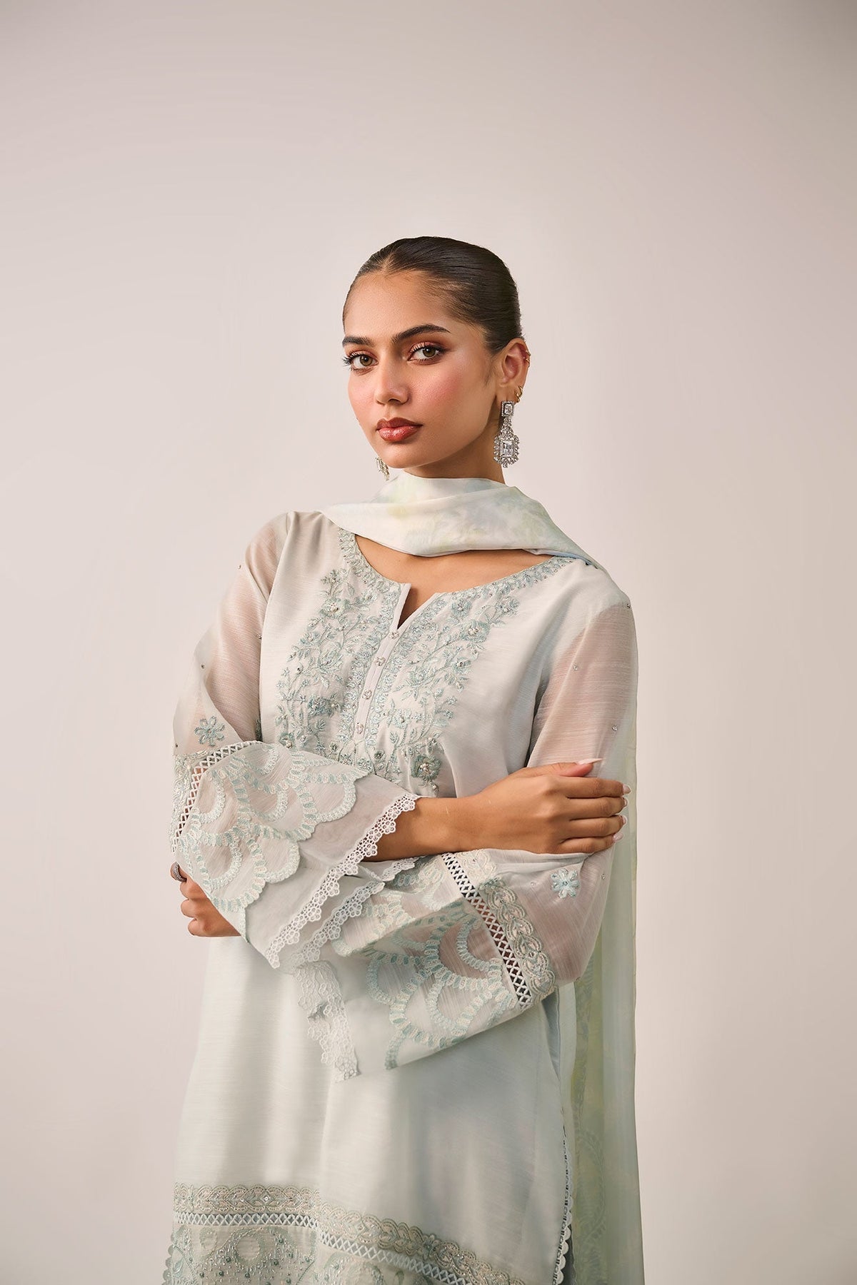 Dhanak | Festive Signature Pret | SS24DA-2481 SKY BLUE by Dhanak - Designer Dress - Type: Formal - Available at Libayah - 100% Original