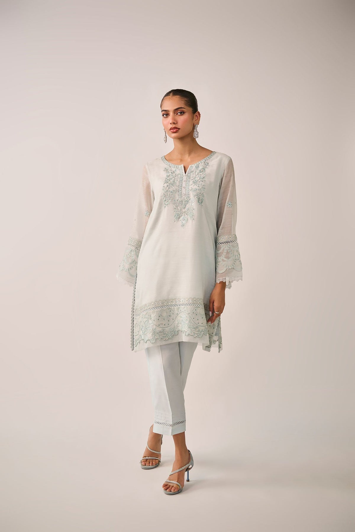 Dhanak | Festive Signature Pret | SS24DA-2481 SKY BLUE by Dhanak - Designer Dress - Type: Formal - Available at Libayah - 100% Original