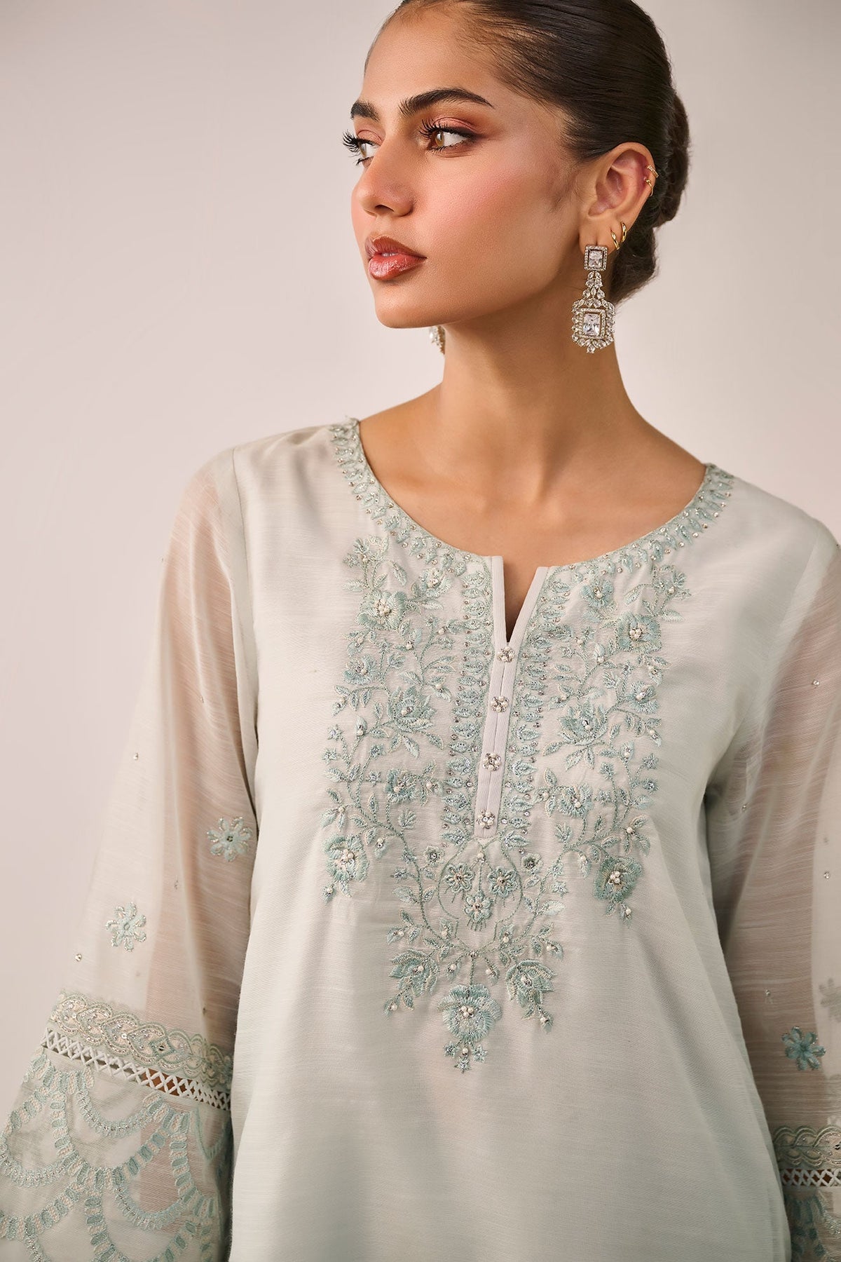 Dhanak | Festive Signature Pret | SS24DA-2481 SKY BLUE by Dhanak - Designer Dress - Type: Formal - Available at Libayah - 100% Original
