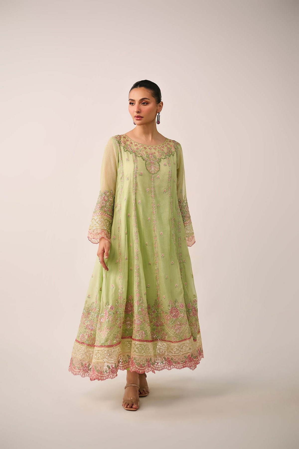 Dhanak | Festive Signature Pret | SS24DA-3195 L-GREEN by Dhanak - Designer Dress - Type: Formal - Available at Libayah - 100% Original
