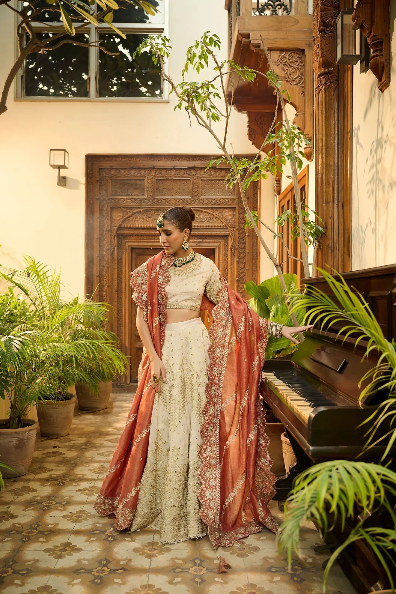 Dhanak | Bridal Couture | HF-3006 BEIGE by Dhanak - Designer Dress - Type: Ladies Clothes - Available at Libayah - 100% Original