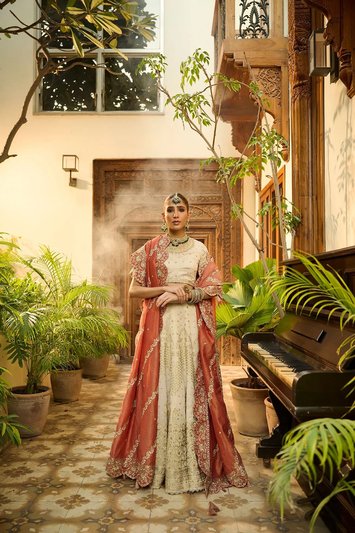 Dhanak | Bridal Couture | HF-3006 BEIGE by Dhanak - Designer Dress - Type: Ladies Clothes - Available at Libayah - 100% Original