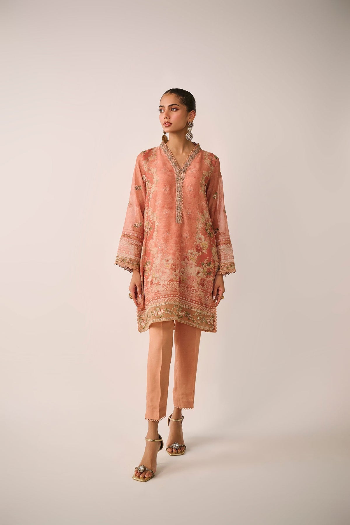 Dhanak | Festive Signature Pret | SS24DA-2477 RUST by Dhanak - Designer Dress - Type: Formal - Available at Libayah - 100% Original
