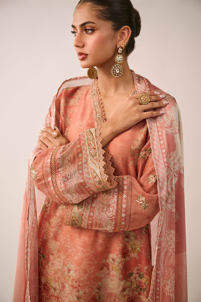 Dhanak | Festive Signature Pret | SS24DA-2477 RUST by Dhanak - Designer Dress - Type: Formal - Available at Libayah - 100% Original