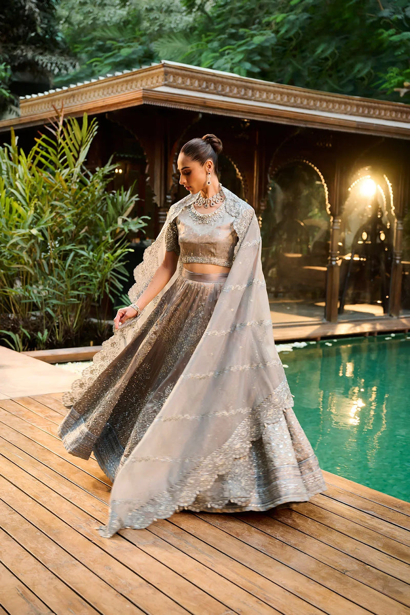 Dhanak | Bridal Couture | HF-3004 GREY by Dhanak - Designer Dress - Type: Ladies Clothes - Available at Libayah - 100% Original