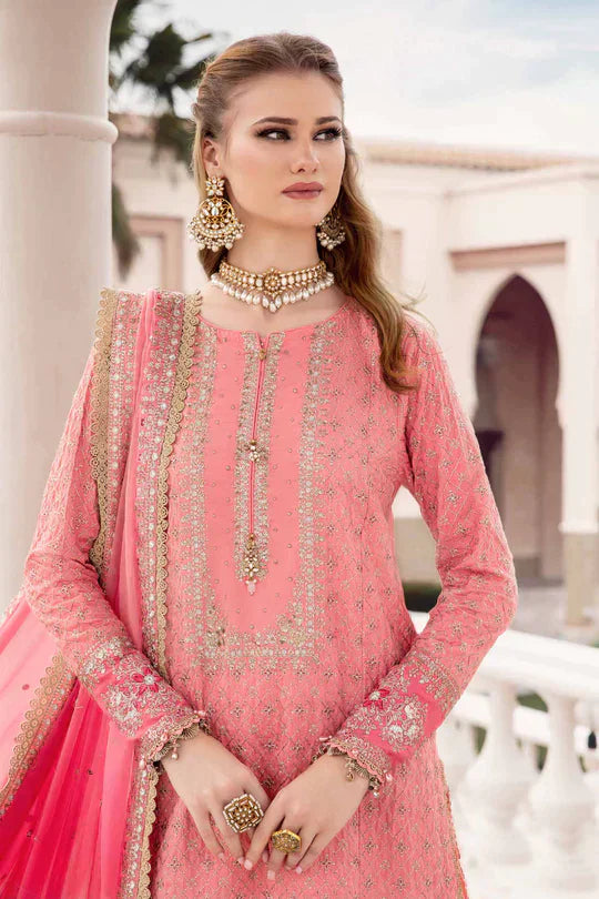 Maria B | Sateen Formals 23 | Candy Pink CST-701 by Maria B - Designer Dress  - Type : Ladies Clothes - Available at Libayah - 100% Original 