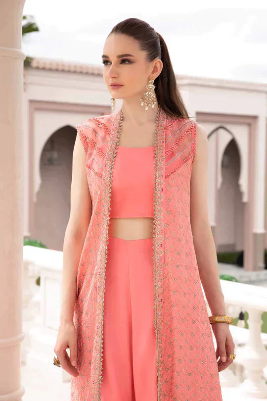 Maria B | Sateen Formals 23 | Candy Pink CST-701 by Maria B - Designer Dress  - Type : Ladies Clothes - Available at Libayah - 100% Original 