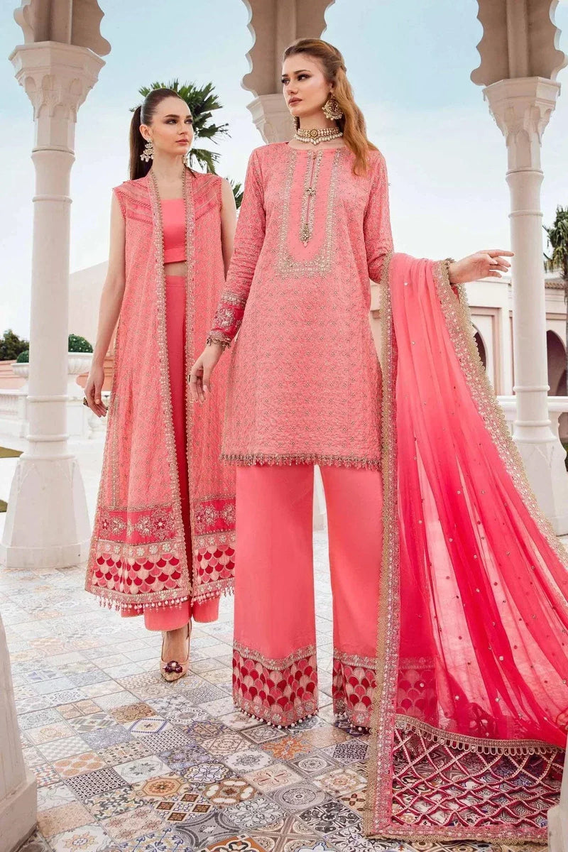 Maria B | Sateen Formals 23 | Candy Pink CST-701 by Maria B - Designer Dress  - Type : Ladies Clothes - Available at Libayah - 100% Original 