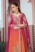 Maria B | Sateen Formals 23 | Fuchsia Pink CST-709 by Maria B - Designer Dress  - Type : Ladies Clothes - Available at Libayah - 100% Original 