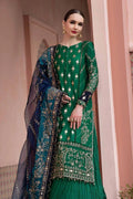 Maria B | Sateen Formals 23 | Emerald Green CST-711 by Maria B - Designer Dress  - Type : Ladies Clothes - Available at Libayah - 100% Original 