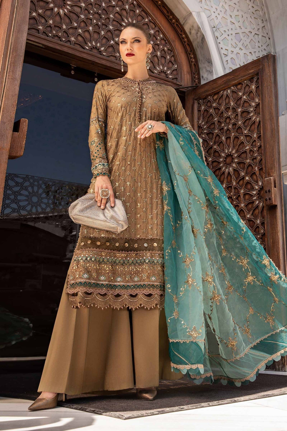 Maria B | Sateen Formals 24 | CST-808 by Maria B - Designer Dress - Type: Formal - Available at Libayah - 100% Original