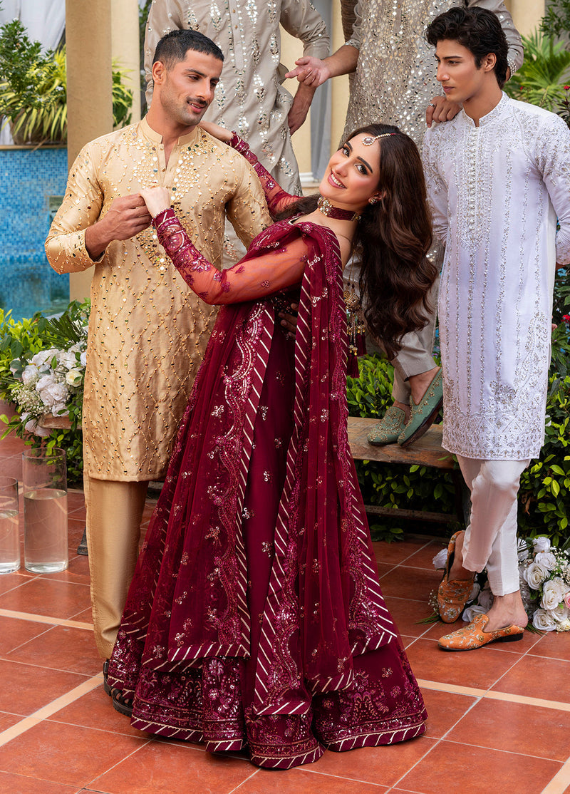 Sahane | Haye Dil Wedding Formals | CT 29009 Crimson HeartBeat by Sahane - Designer Dress  - Type : Ladies Clothes - Available at Libayah - 100% Original 