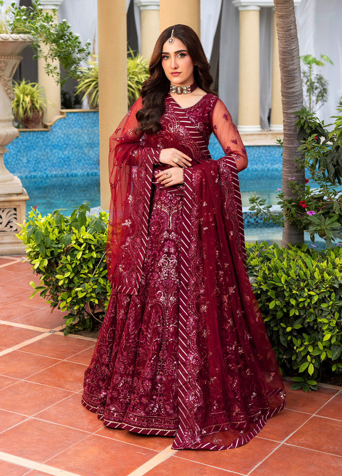 Sahane | Haye Dil Wedding Formals | CT 29009 Crimson HeartBeat by Sahane - Designer Dress  - Type : Ladies Clothes - Available at Libayah - 100% Original 