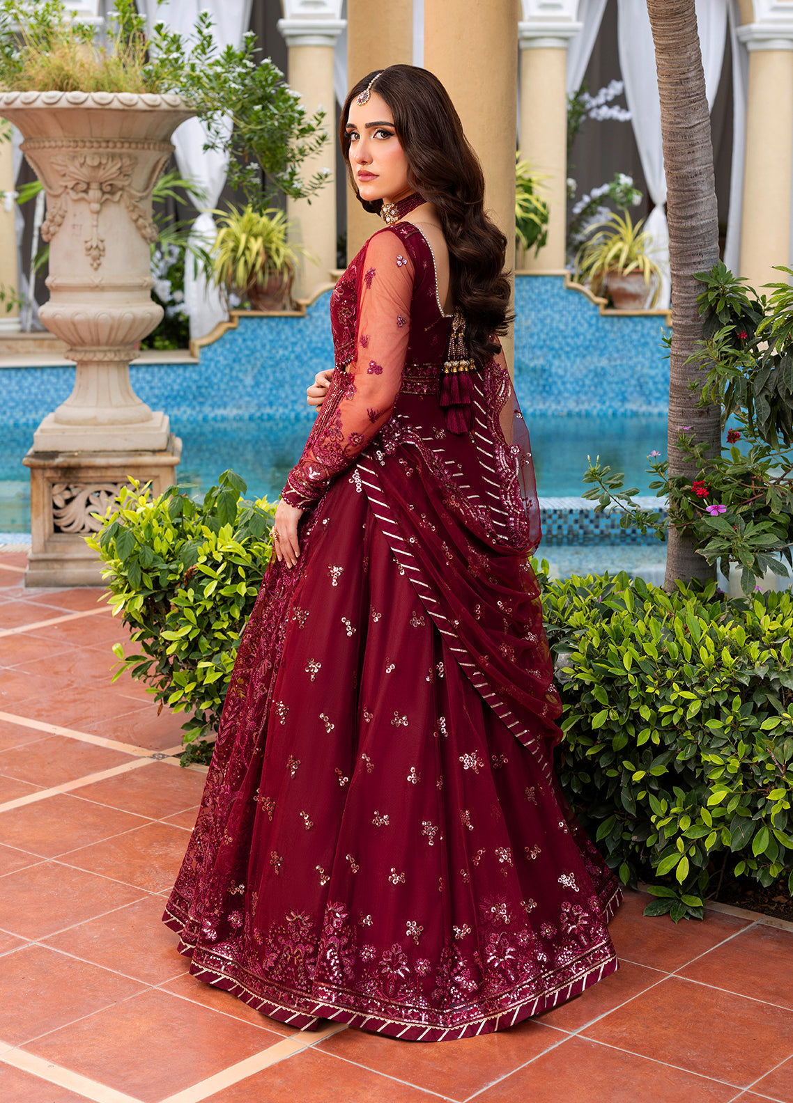 Sahane | Haye Dil Wedding Formals | CT 29009 Crimson HeartBeat by Sahane - Designer Dress  - Type : Ladies Clothes - Available at Libayah - 100% Original 