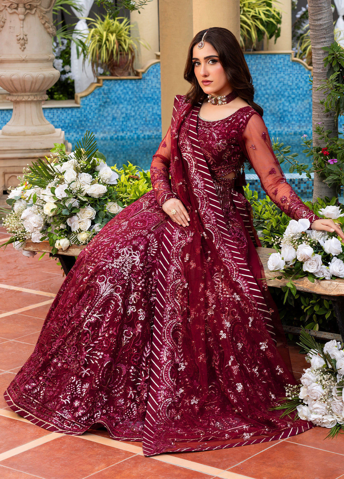 Sahane | Haye Dil Wedding Formals | CT 29009 Crimson HeartBeat by Sahane - Designer Dress  - Type : Ladies Clothes - Available at Libayah - 100% Original 