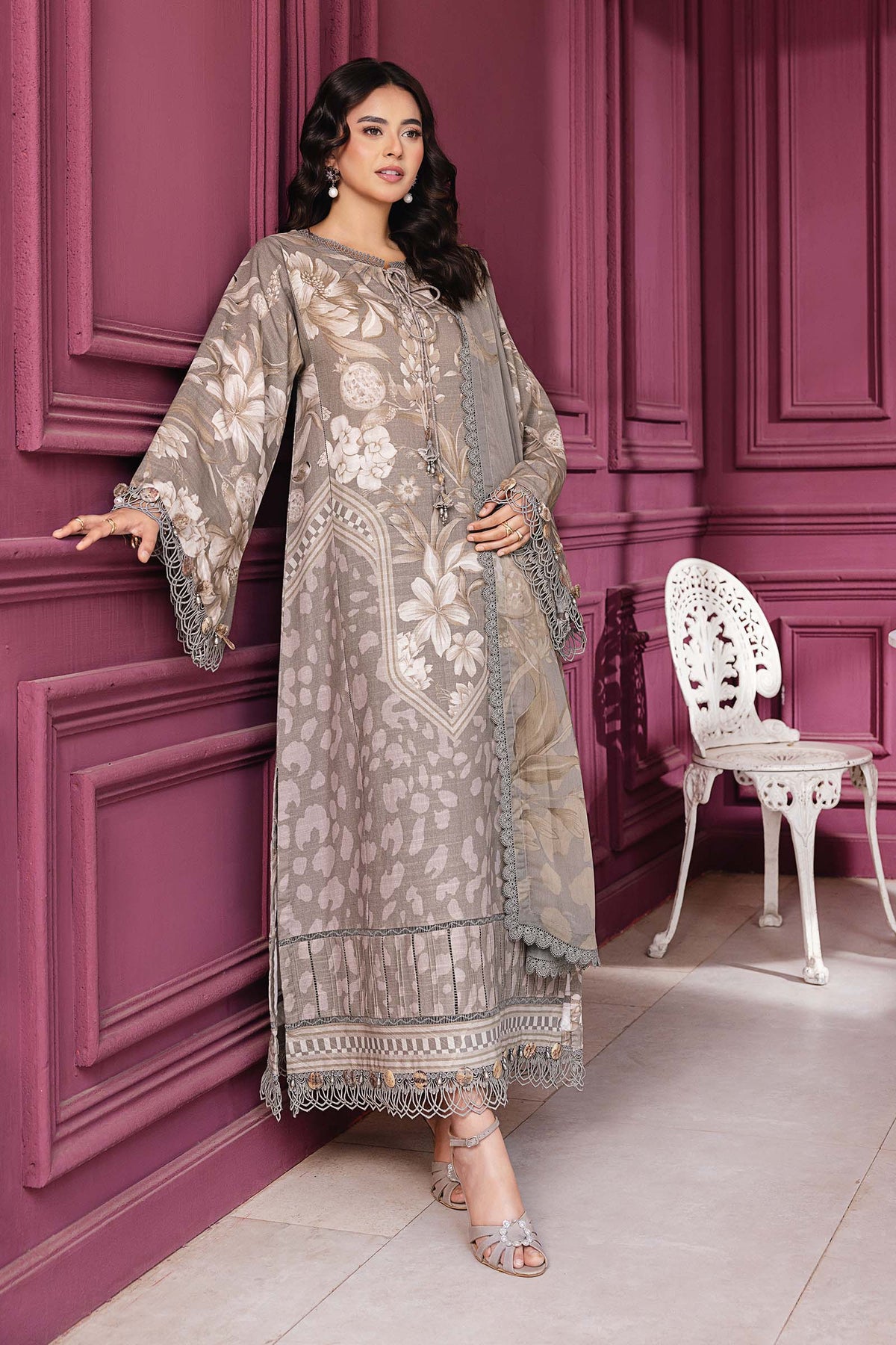 Maria B | Winter Basics 25 |MB-CUS25-1101A by Maria B - Designer Dress - Type : Ladies Clothes - Available at Libayah - 100% Original 