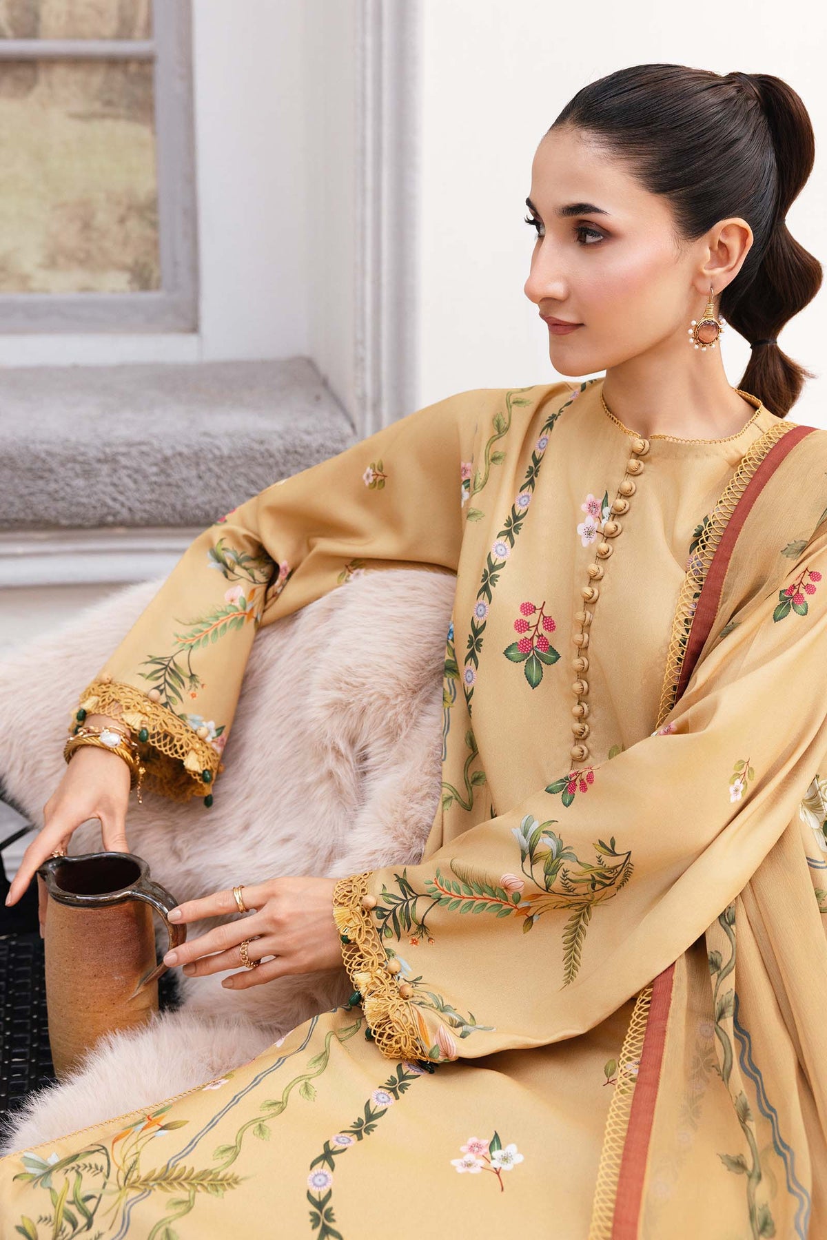 Maria B | Winter Basics 25 | MB-CUS25-1105B by Maria Osama Khan - Designer Dress - Type : Ladies Clothes - Available at Libayah - 100% Original 