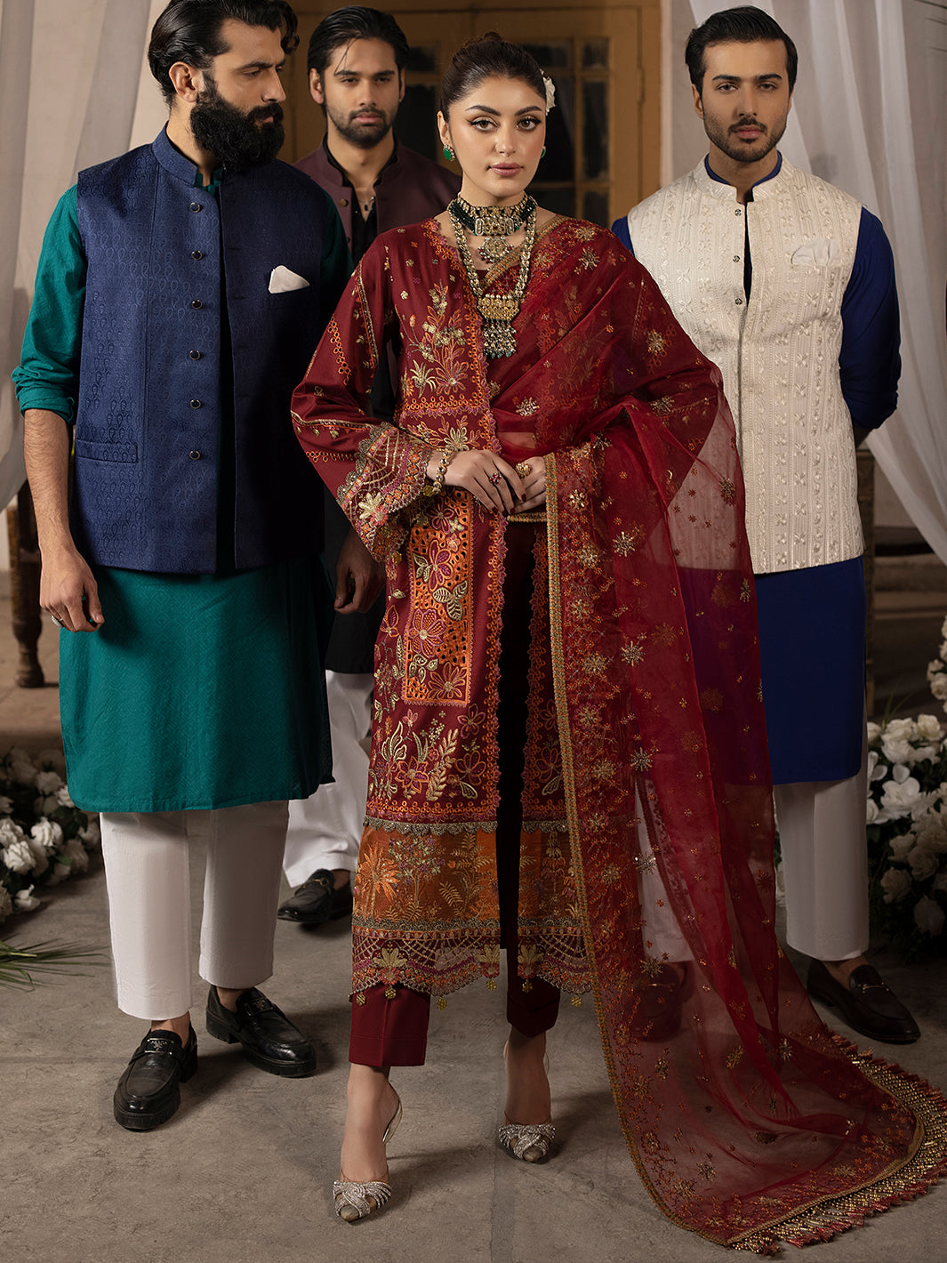 Mahnur | Mahrukh Luxury Lawn 24 | CARNATION by Mahnur - Designer Dress - Type: Ladies Clothes - Available at Libayah - 100% Original