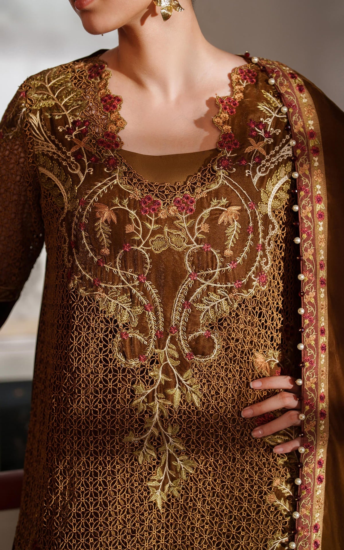 Asifa and Nabeel | Pashmina Luxe 25 |Cedar LWC25-08 by Asifa and Nabeel - Designer Dress - Type : Ladies Clothes - Available at Libayah - 100% Original 