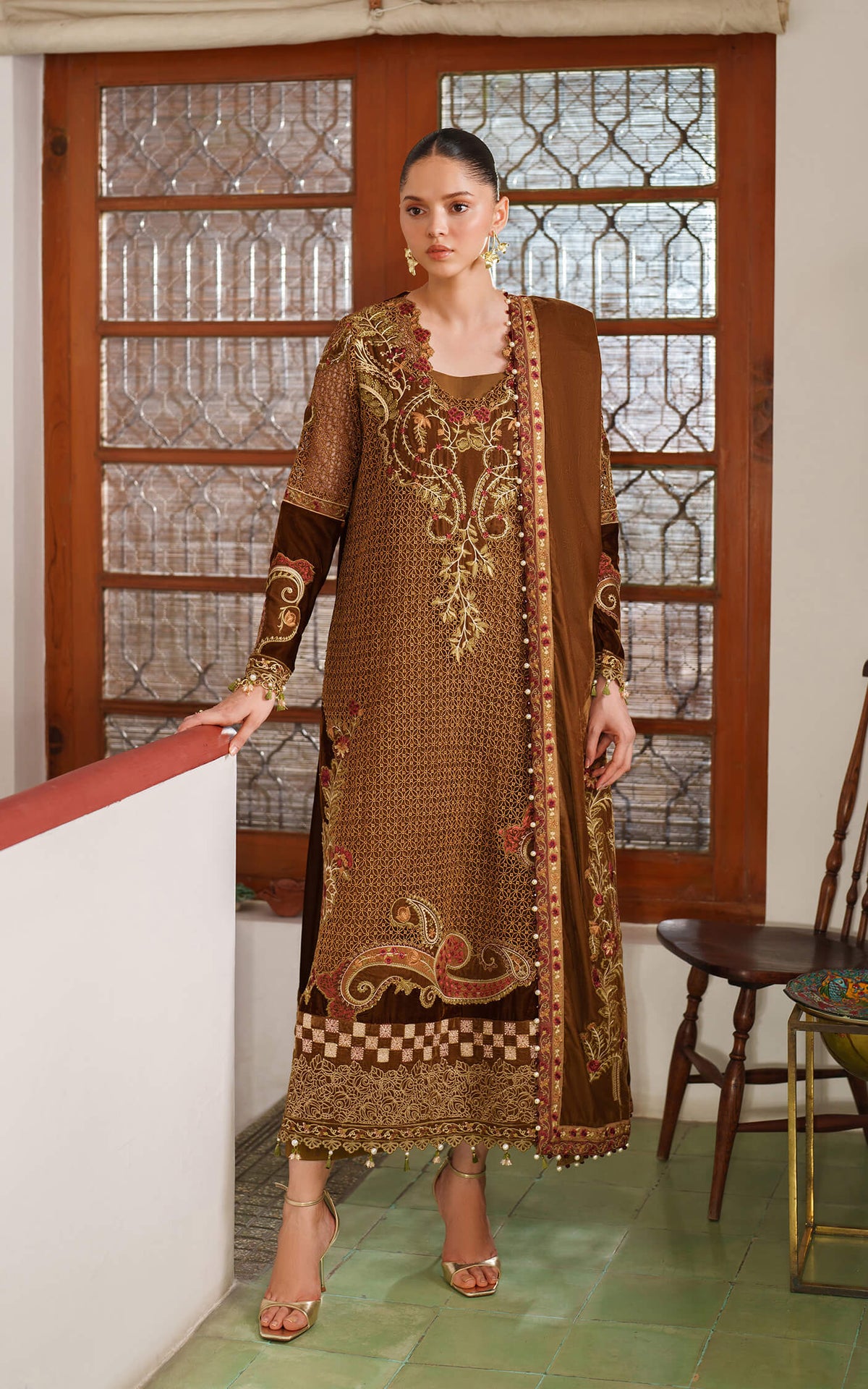 Asifa and Nabeel | Pashmina Luxe 25 |Cedar LWC25-08 by Asifa and Nabeel - Designer Dress - Type : Ladies Clothes - Available at Libayah - 100% Original 