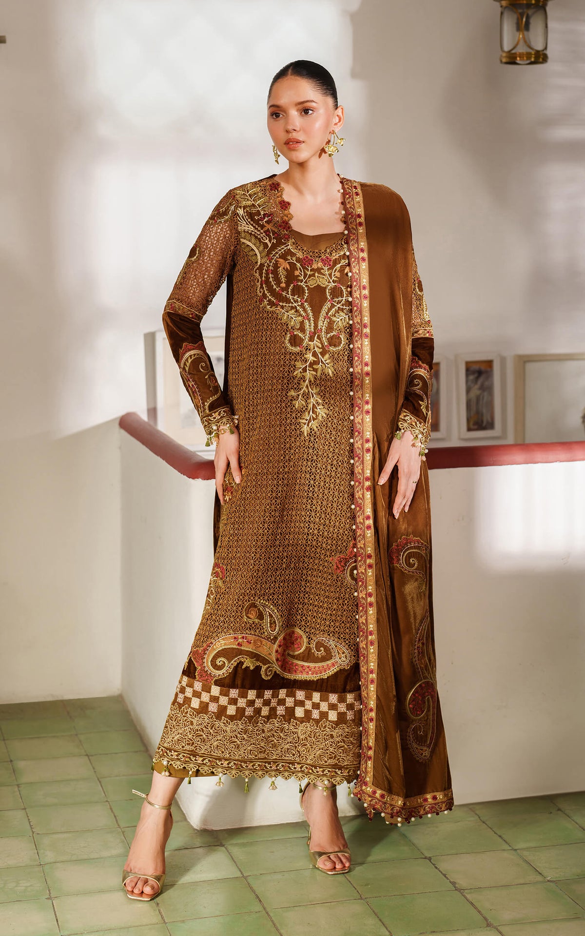 Asifa and Nabeel | Pashmina Luxe 25 |Cedar LWC25-08 by Asifa and Nabeel - Designer Dress - Type : Ladies Clothes - Available at Libayah - 100% Original 
