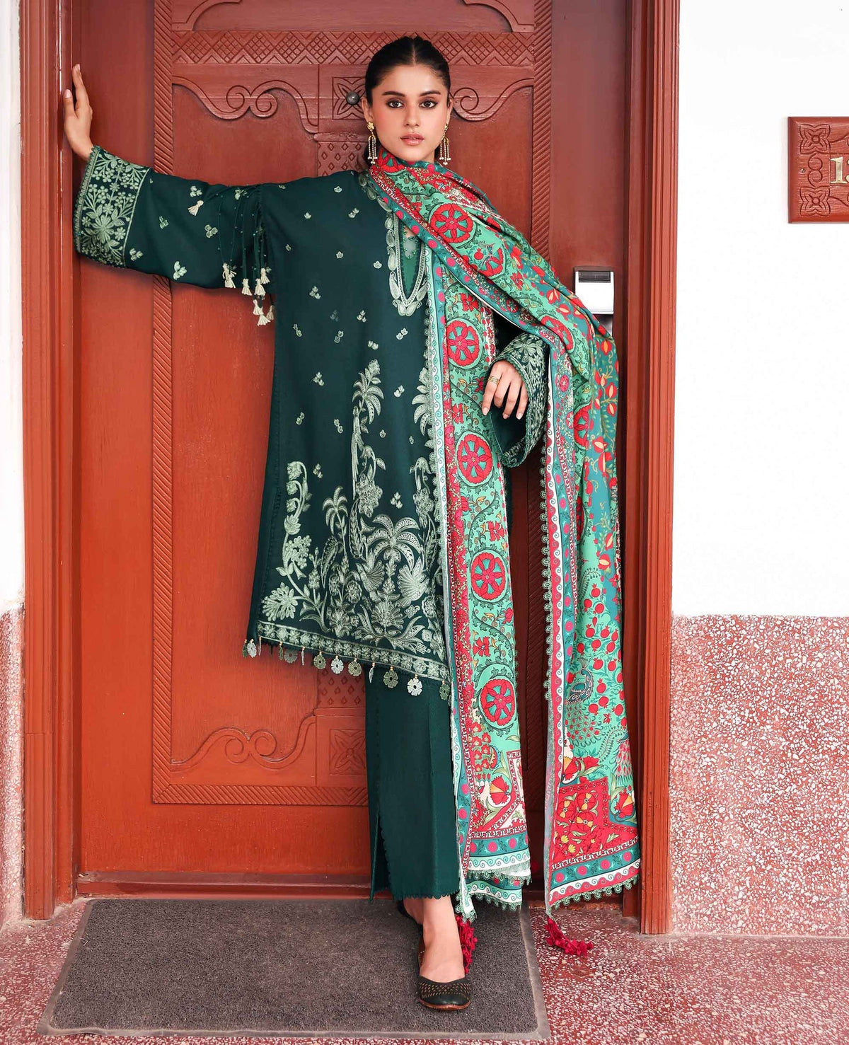 Republic Womenswear | Amaris Luxury Shawl 25 | Celeste by Republic Womenswear - Designer Dress  - Type : Ladies Clothes - Available at Libayah - 100% Original 