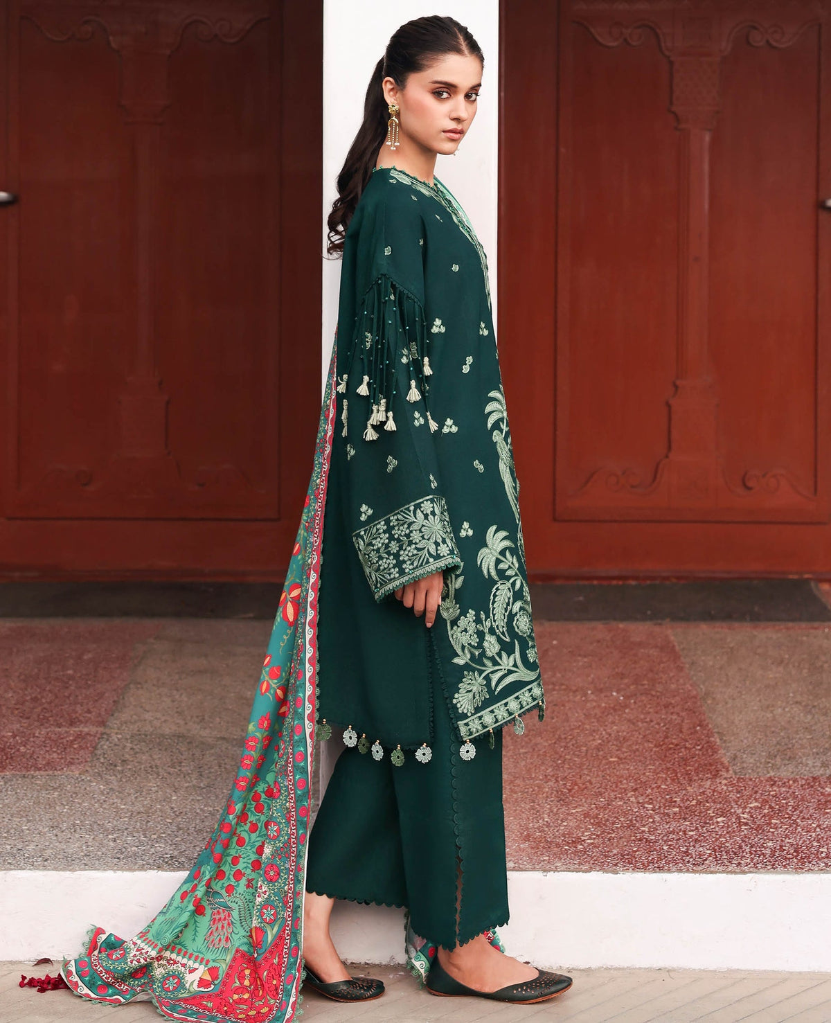 Republic Womenswear | Amaris Luxury Shawl 25 | Celeste by Republic Womenswear - Designer Dress  - Type : Ladies Clothes - Available at Libayah - 100% Original 