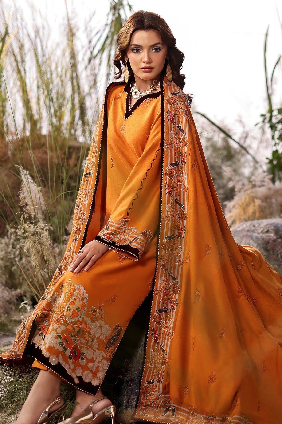 Charizma | Poshima Shawl | PS4-19 by Charizma - Designer Dress - Type: Ladies Clothes - Available at Libayah - 100% Original