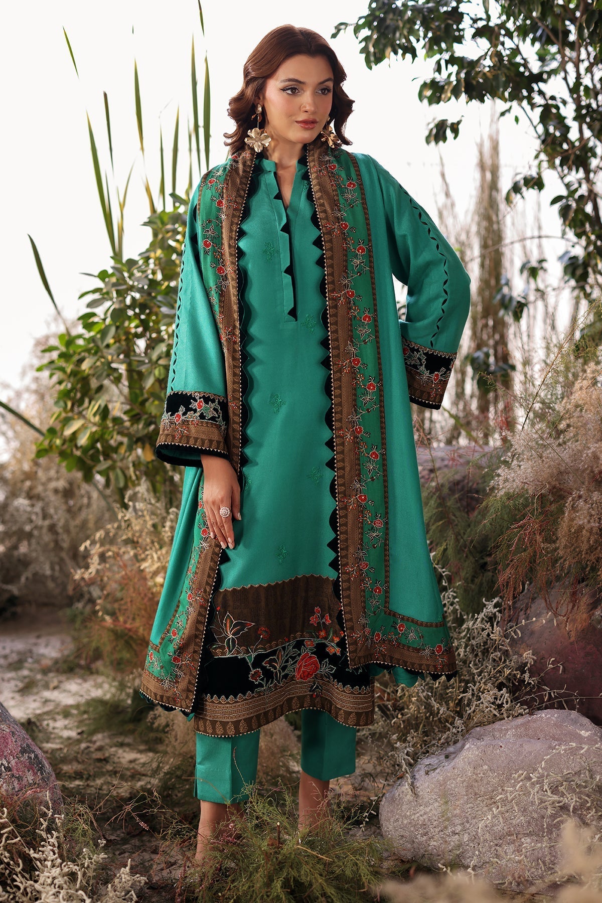 Charizma | Poshima Shawl | PS4-18 by Charizma - Designer Dress - Type: Ladies Clothes - Available at Libayah - 100% Original