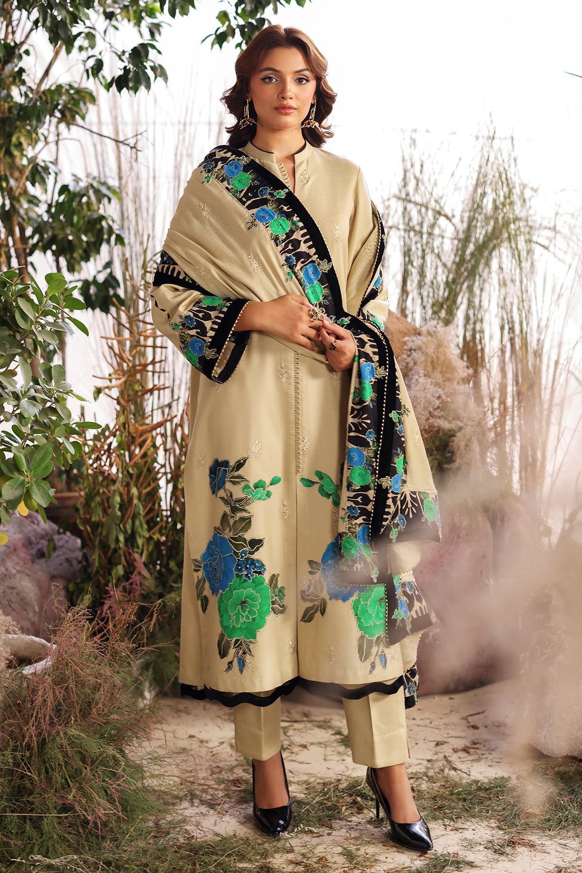 Charizma | Poshima Shawl | PS4-17 by Charizma - Designer Dress - Type: Ladies Clothes - Available at Libayah - 100% Original