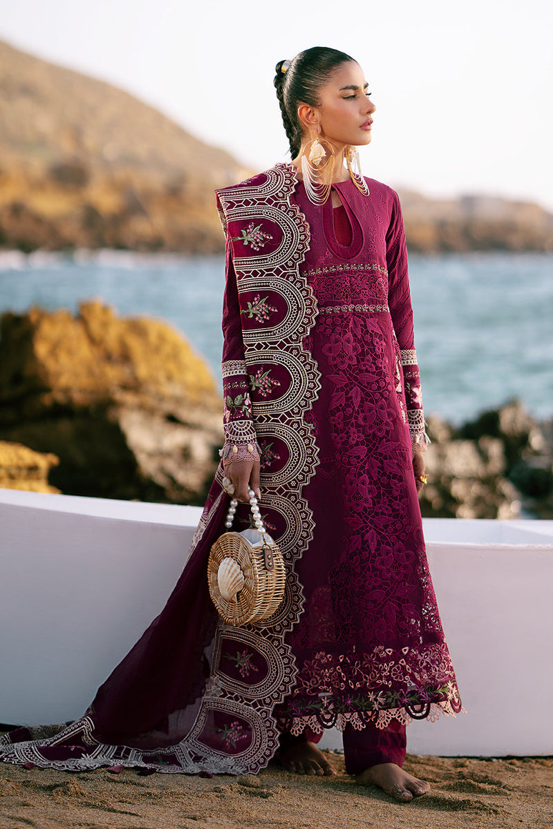 AJR Couture | Dastan Luxury Lawn 25 | Cherry Wine by AJR Couture - Designer Dress - Type: Ladies Clothes - Available at Libayah - 100% Original