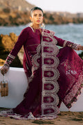 AJR Couture | Dastan Luxury Lawn 25 | Cherry Wine by AJR Couture - Designer Dress - Type: Ladies Clothes - Available at Libayah - 100% Original