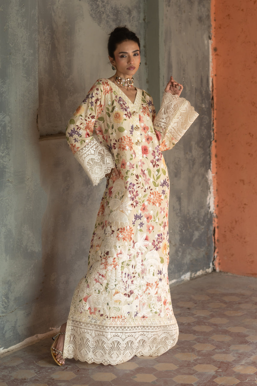 Zainab Chottani | Summer Edition 26 | Citron Kaftan by Zainab Chottani - Designer Dress  - Type : Ladies Clothes - Available at Libayah - 100% Original 