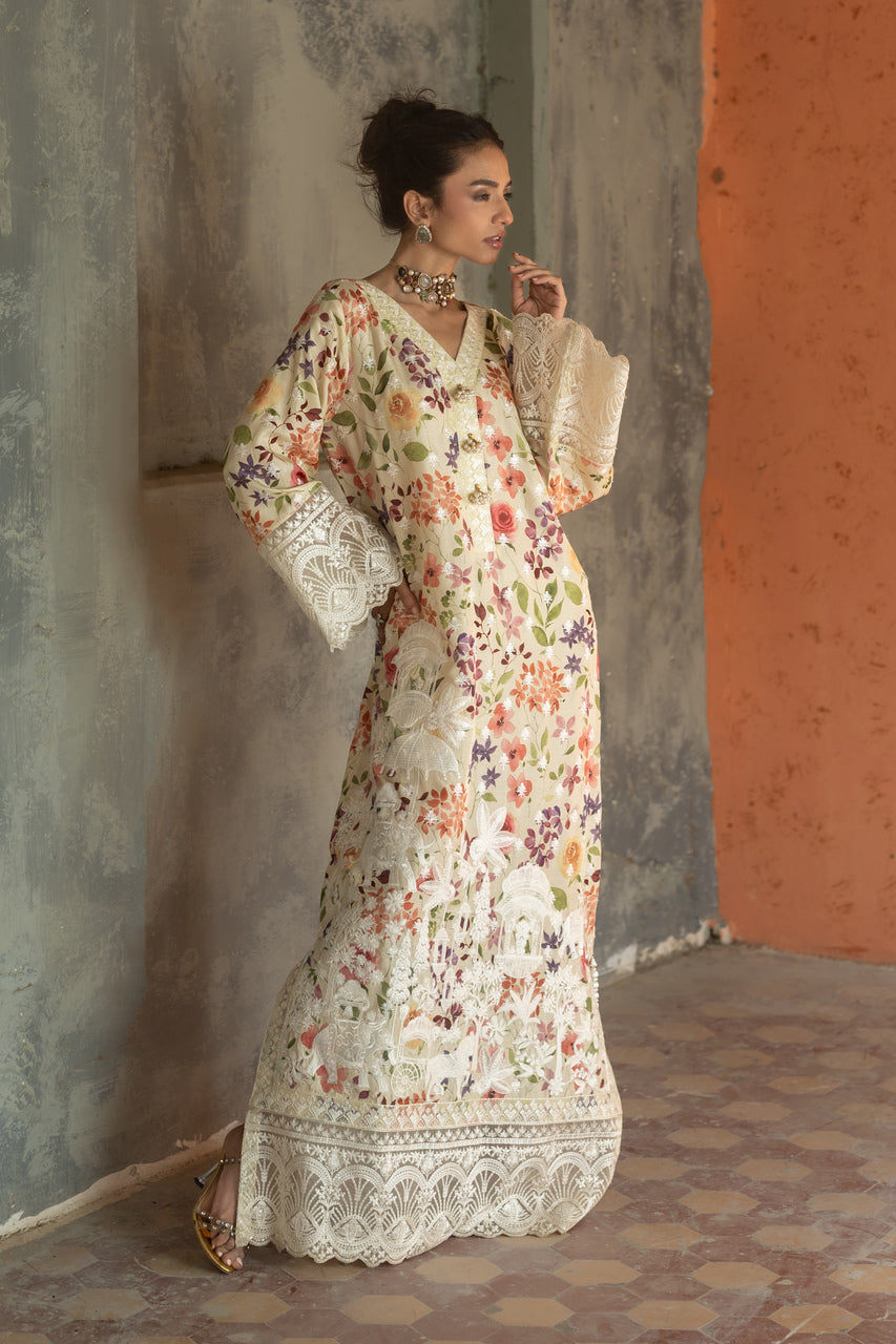 Zainab Chottani | Summer Edition 26 | Citron Kaftan by Zainab Chottani - Designer Dress  - Type : Ladies Clothes - Available at Libayah - 100% Original 
