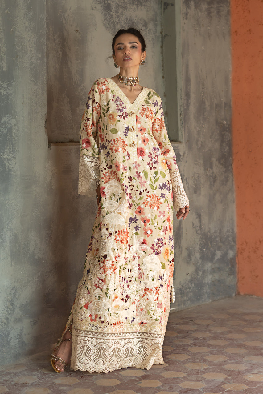 Zainab Chottani | Summer Edition 26 | Citron Kaftan by Zainab Chottani - Designer Dress  - Type : Ladies Clothes - Available at Libayah - 100% Original 