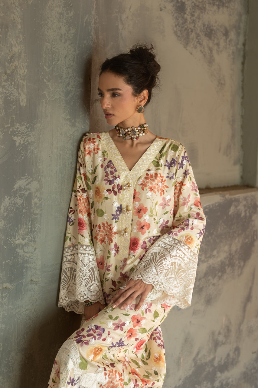 Zainab Chottani | Summer Edition 26 | Citron Kaftan by Zainab Chottani - Designer Dress  - Type : Ladies Clothes - Available at Libayah - 100% Original 