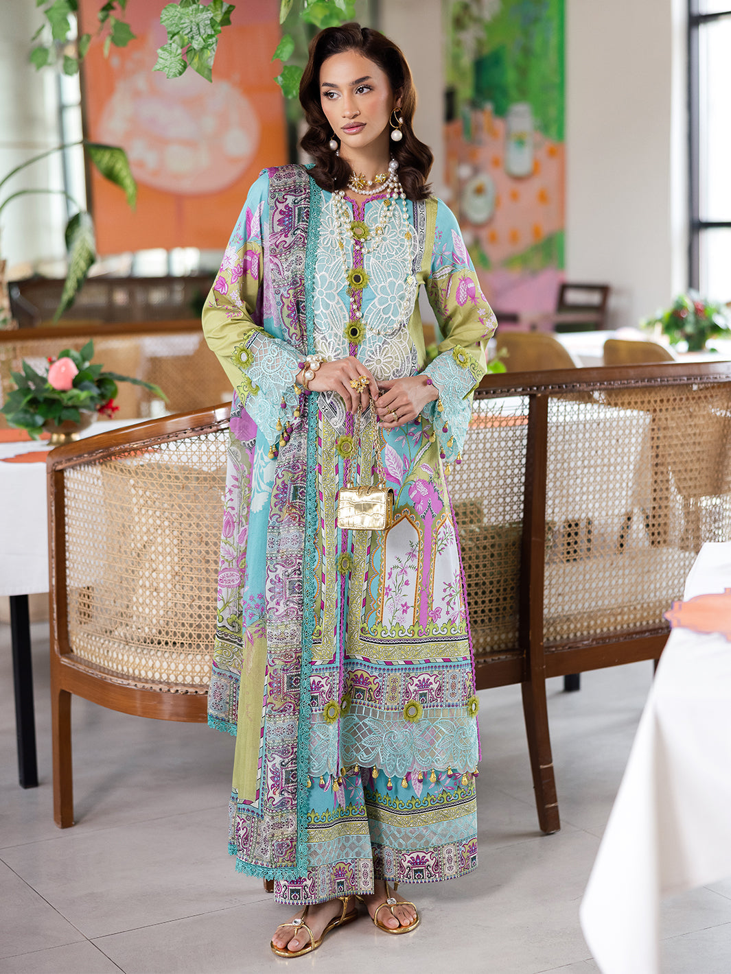 Mahnur | After Hours Luxury Lawn 25 | Citrus Glow by Mahnur - Designer Dress - Type: Ladies Clothes - Available at Libayah - 100% Original