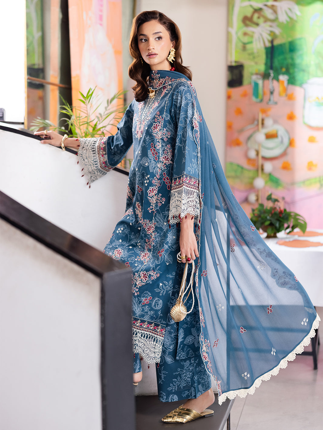 Mahnur | After Hours Luxury Lawn 25 | Confetti Hour by Mahnur - Designer Dress - Type: Ladies Clothes - Available at Libayah - 100% Original