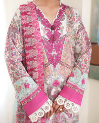 Roheenaz | Eclat Garden Printed Lawn | Coral Hibiscus by Roheenaz - Designer Dress  - Type : Ladies Clothes - Available at Libayah - 100% Original 