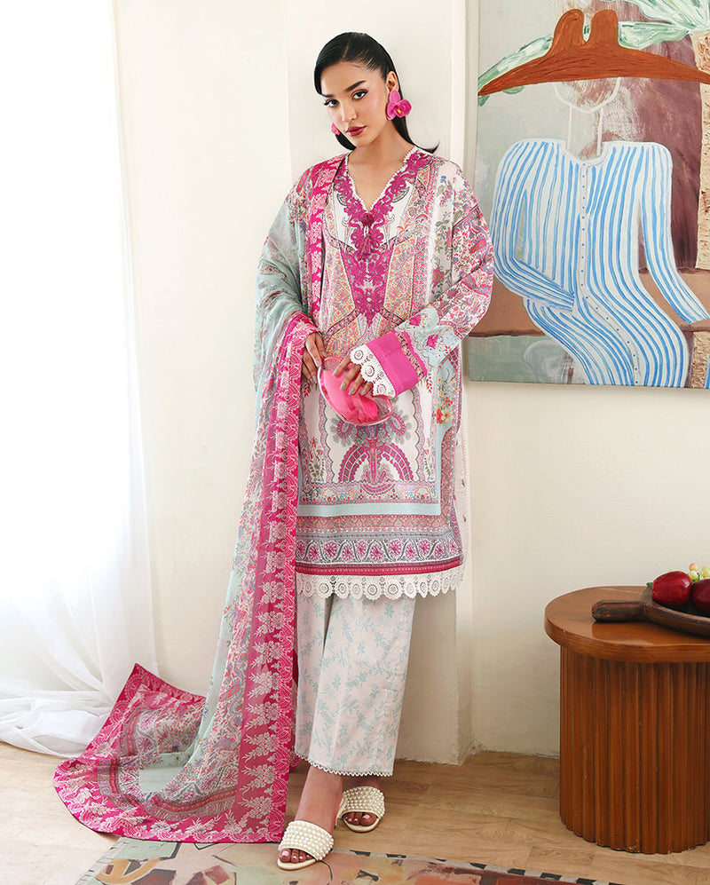 Roheenaz | Eclat Garden Printed Lawn | Coral Hibiscus by Roheenaz - Designer Dress  - Type : Ladies Clothes - Available at Libayah - 100% Original 
