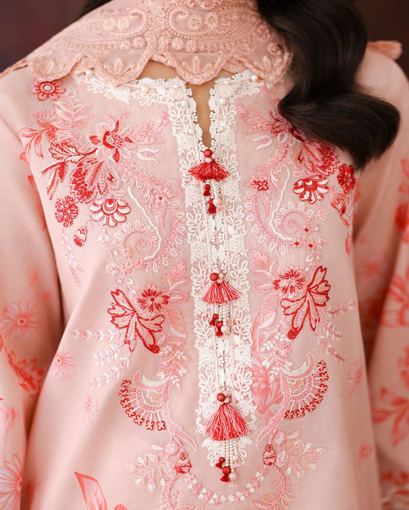 Roheenaz | Sunlit Tales Printed Embroidered Edit | Coral whisper - by Libayah - Registered Vendor of : Roheenaz - 100% Original Designer Dress