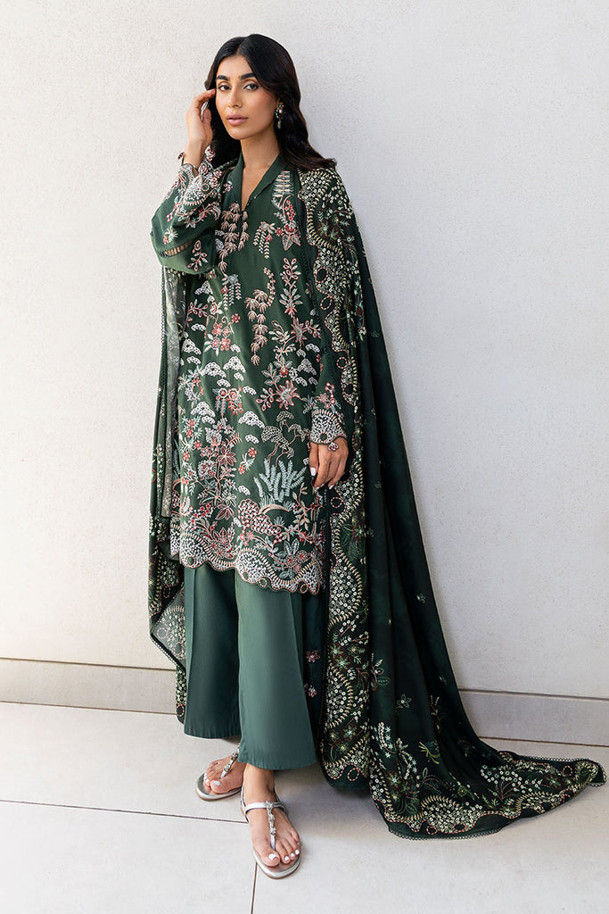 Cross Stitch | Cotton Satin 25 | GREEN ORNATE by Cross Stitch - Designer Dress  - Type : Ladies Clothes - Available at Libayah - 100% Original 