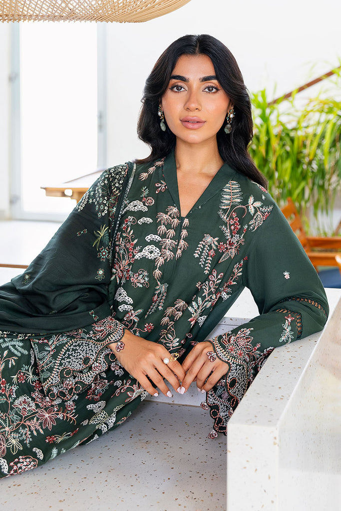 Cross Stitch | Cotton Satin 25 | GREEN ORNATE by Cross Stitch - Designer Dress  - Type : Ladies Clothes - Available at Libayah - 100% Original 