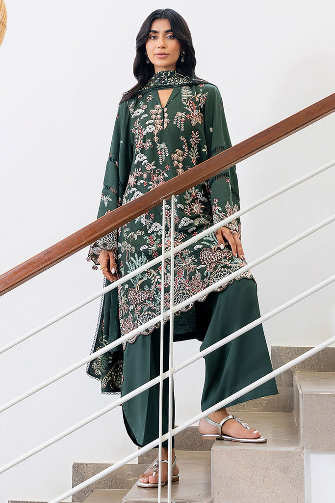 Cross Stitch | Cotton Satin 25 | GREEN ORNATE by Cross Stitch - Designer Dress  - Type : Ladies Clothes - Available at Libayah - 100% Original 