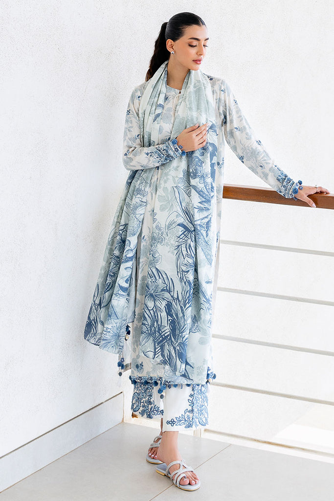 Cross Stitch | Cotton Satin 25 |  WHIMSICAL TEAL by Cross Stitch - Designer Dress  - Type : Ladies Clothes - Available at Libayah - 100% Original 