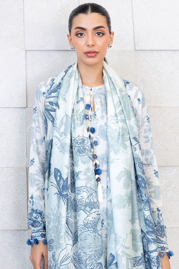 Cross Stitch | Cotton Satin 25 |  WHIMSICAL TEAL by Cross Stitch - Designer Dress  - Type : Ladies Clothes - Available at Libayah - 100% Original 